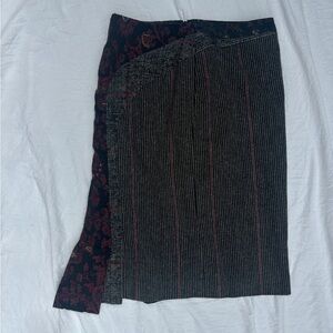 Etro Black and Red Midi Skirt